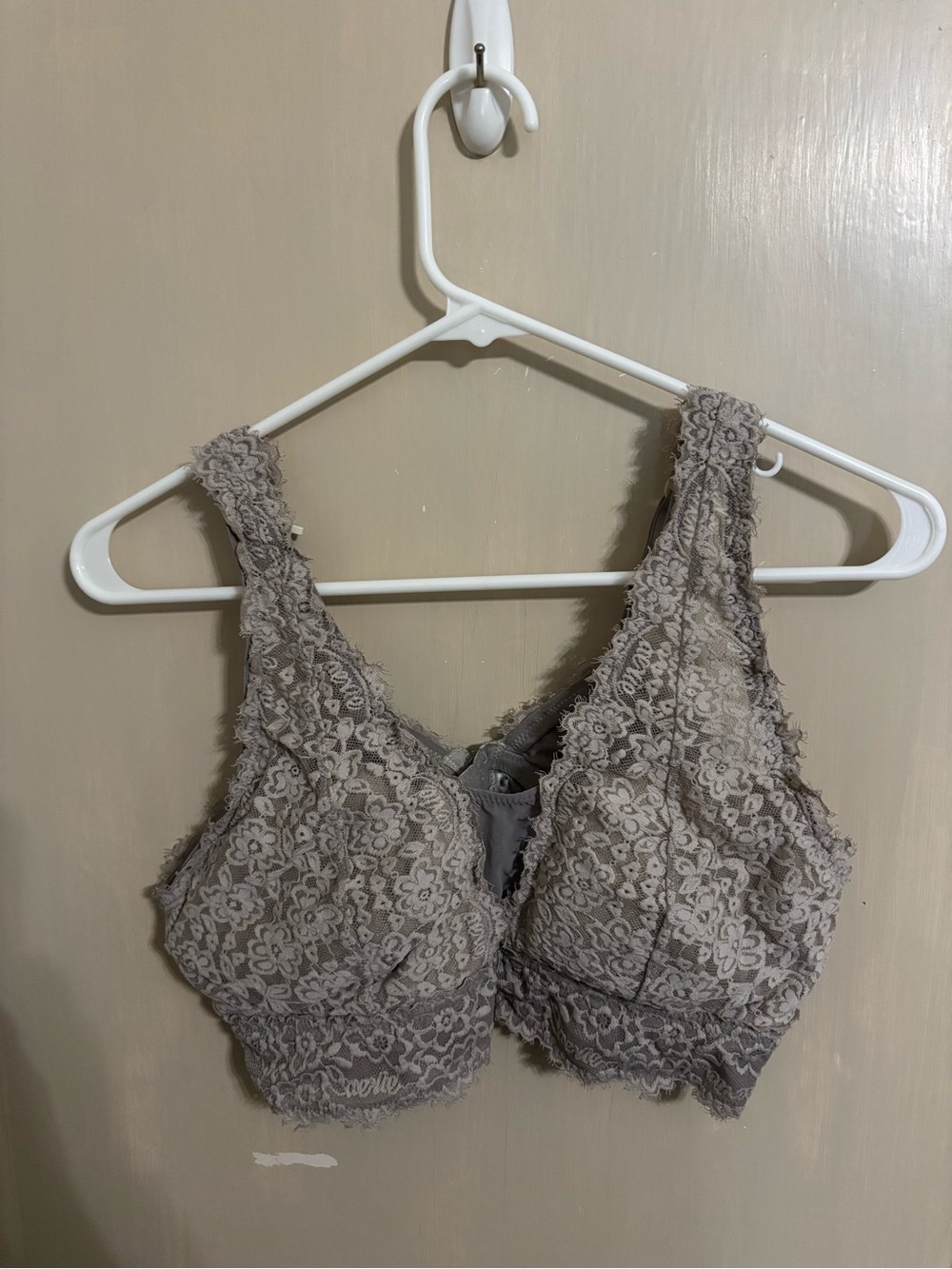 aerie Taupe Lace Wireless Bralette